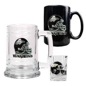Baltimore Ravens 15oz Tankard, 15oz Ceramic Mug & 2oz Shot Glass Set