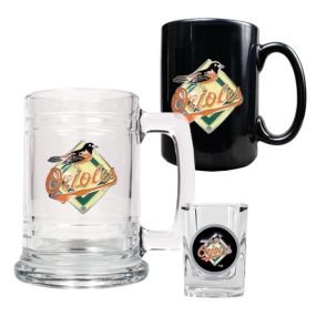 Baltimore Orioles 15oz Tankard, 15oz Ceramic Mug & 2oz Shot Glass Set