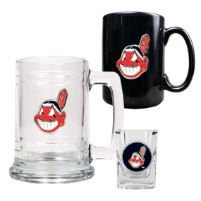 Cleveland Indians 15oz Tankard, 15oz Ceramic Mug & 2oz Shot Glass Set