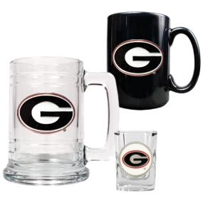 Georgia Bulldogs 15oz Tankard, 15oz Ceramic Mug & 2oz Shot Glass Set
