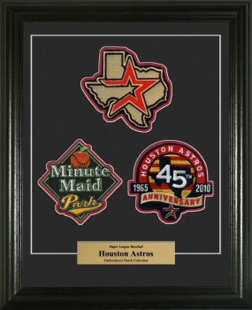 Houston Astros Embroidered Patch Collection Framed
