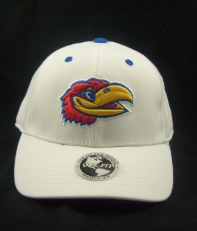 Kansas Jayhawks White One Fit Hat
