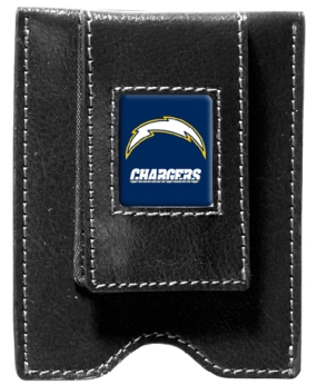 San Diego Chargers Black Leather Money Clip