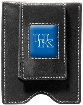 Kentucky Wildcats Black Leather Money Clip