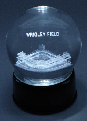 WRIGLEY FIELD ETCHED IN CRYSTAL