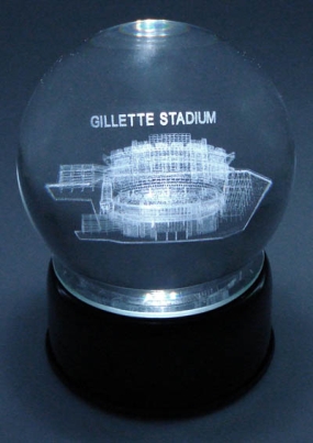GILLETTE STADIUM ETCHED IN CRYSTAL