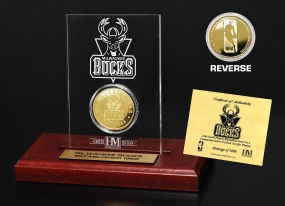 Milwaukee Bucks 24KT Gold Coin Etched Acrylic
