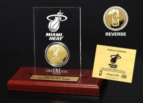 Miami Heat 24KT Gold Coin Etched Acrylic