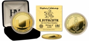 Miami Hurricanes 24KT Gold Coin