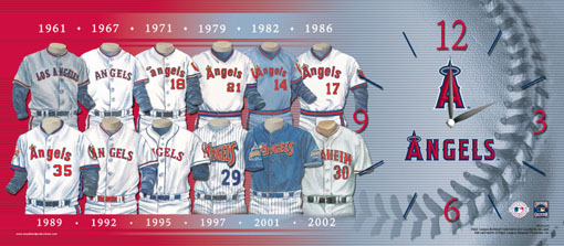 Anaheim Angels Uniform History Clock
