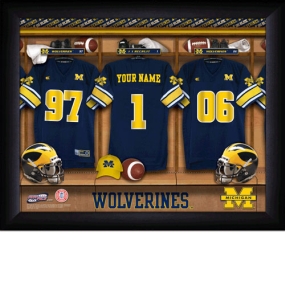 Michigan Wolverines Personalized Locker Room Print