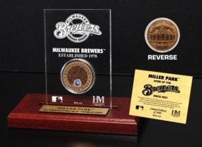 Miller Park Infield Dirt Coin Etched Acrylic