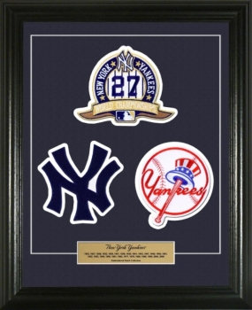 New York Yankees 27 Time Champs Embroidered Patch Collection Framed