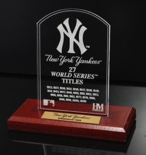 New York Yankees 27 World Series Titles Etched Acrylic