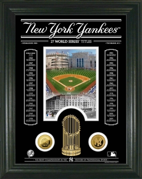 New York Yankees 27 World Series Titles Etched Glass
