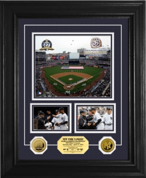 Yankees WS Ring Ceremony 24KT Gold Coin Marquee Photo Mint