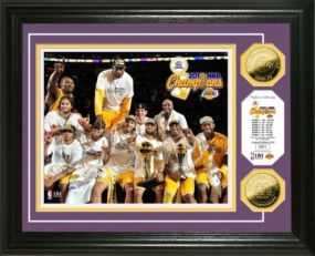 Los Angeles Lakers 2010 NBA Champions Celebration 24KT Gold Coin Photo Mint