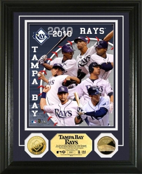 Tampa Bay Rays 2010 Team 24KT Gold Coin Photo Mint