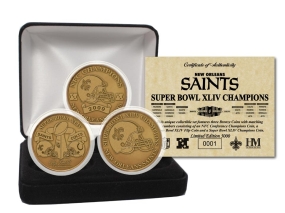 Super Bowl XLIV Champions Bronze 3 Coin Set