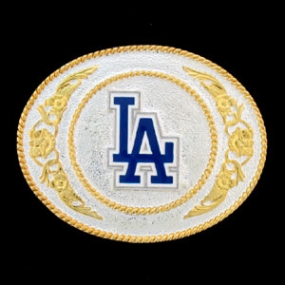 LA Dodgers - Gold and Silver Toned MLB Logo Buckle