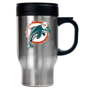 Miami Dolphins 16oz Stainless Steel Travel Mug