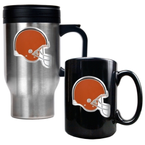 Cleveland Browns Travel Mug & Ceramic Mug set