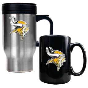 Minnesota Vikings Travel Mug & Ceramic Mug set