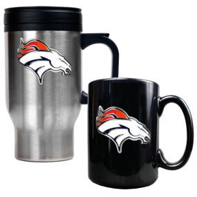 Denver Broncos Travel Mug & Ceramic Mug set