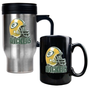Green Bay Packers Travel Mug & Ceramic Mug set