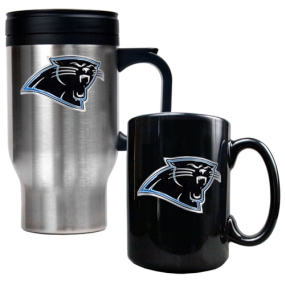 Carolina Panthers Travel Mug & Ceramic Mug set