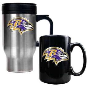 Baltimore Ravens Travel Mug & Ceramic Mug set