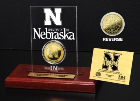 University of Nebraska 24KT Gold Coin Etched Acrylic