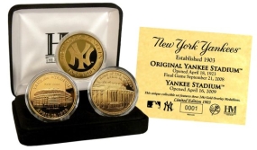 New York Yankees History 24KT Gold 3 Coin Set