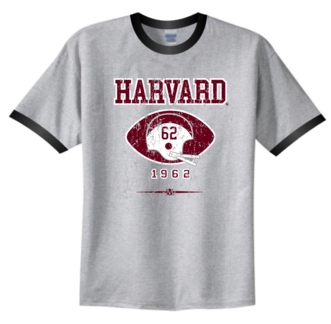 Harvard Crimson '62 Helmet Ringer Tee