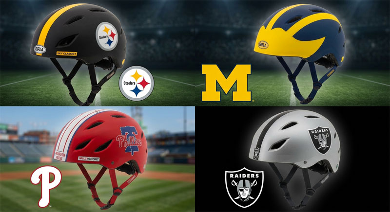 NFL, MLB, NCAA Multisport Bike Helmets